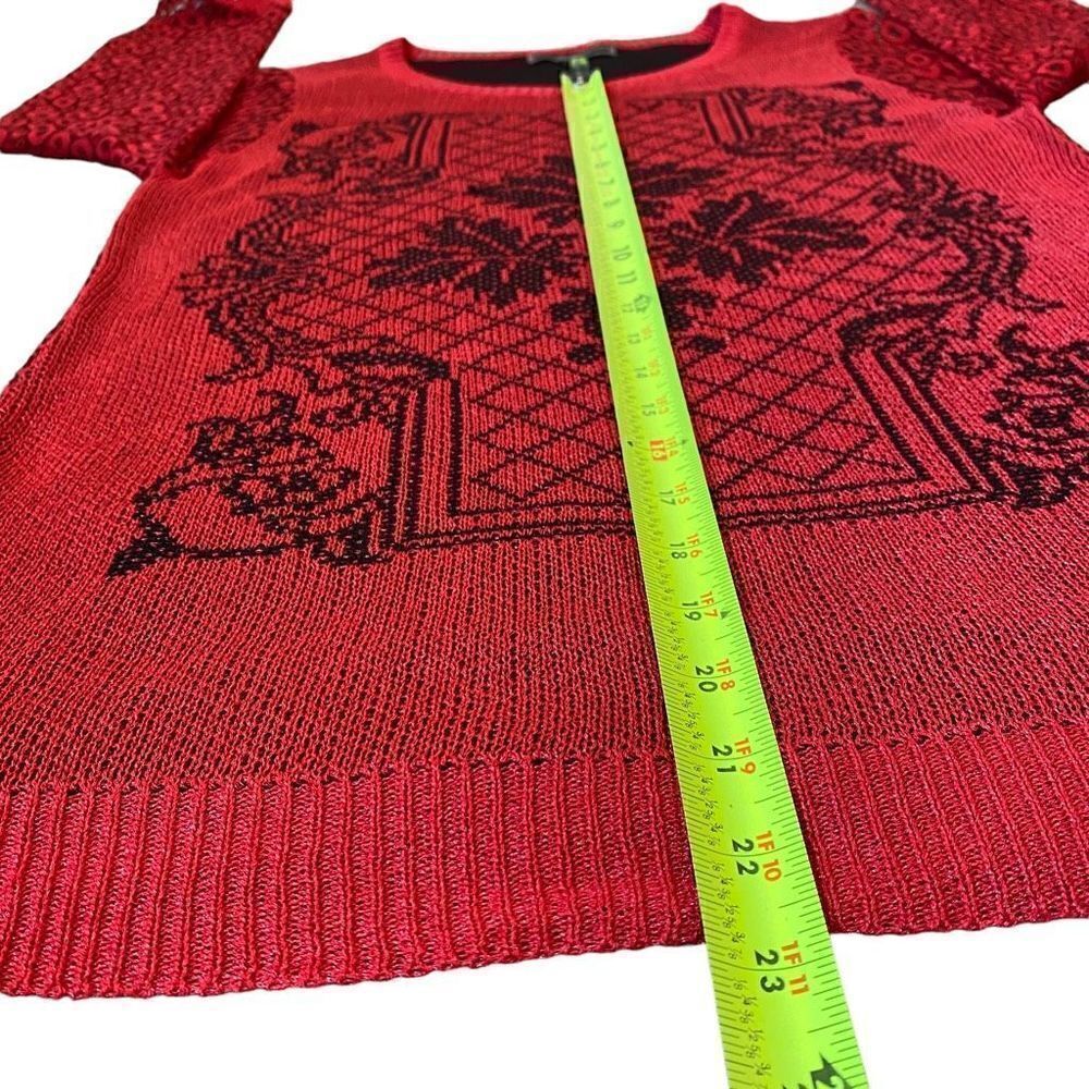 Women’s Long Sleeve Sheer Crewneck Blouse - Picture 9 of 9